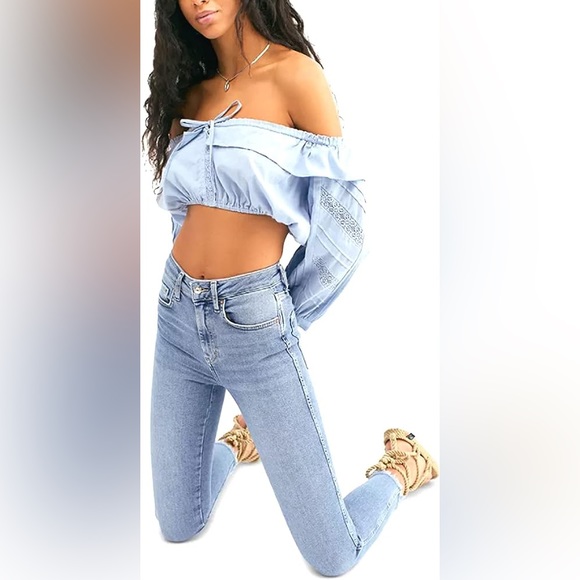 Free People Raw High Rise Jeggings - Sierra Blue - Size 29 - Picture 5 of 13